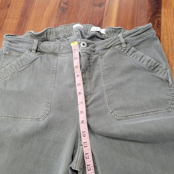 J. Jill Denim High Rise Crop Straight Leg Green Pants Size 18 - Picture 10 of 11